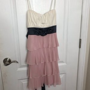 White and pink ruffle dress